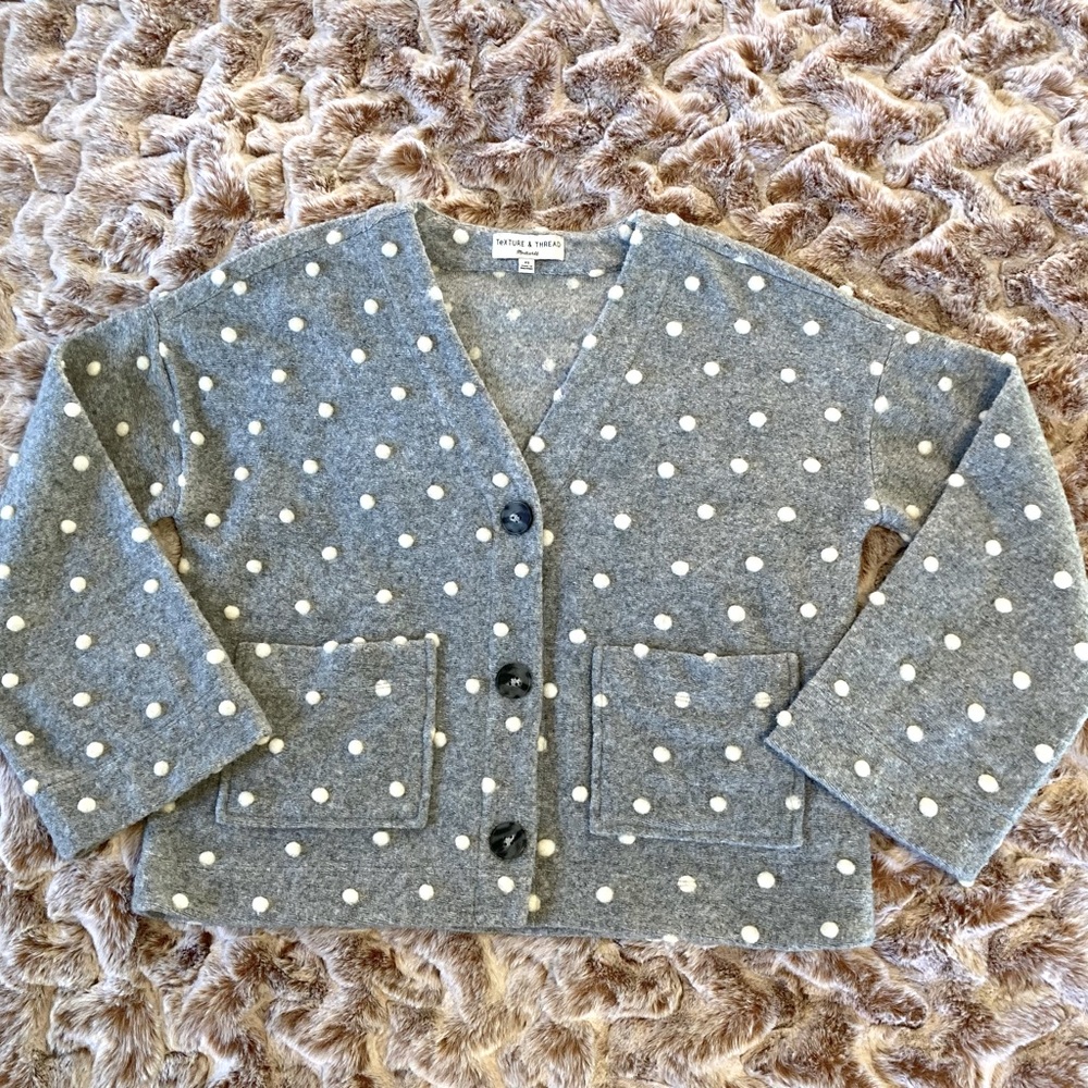 Madewell Raised Dots V-Neck Cardigan